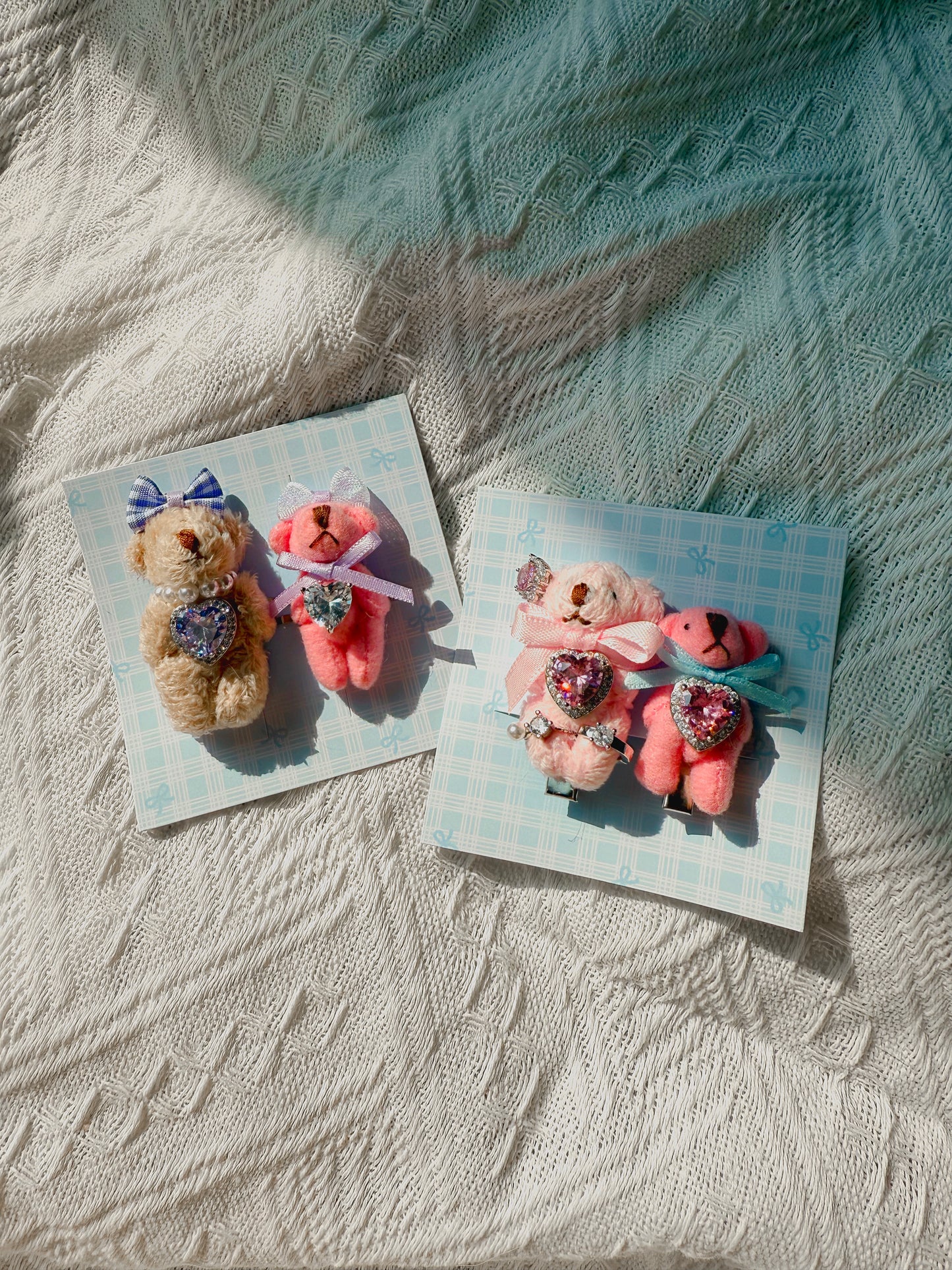 Handmade Bear Hair Clip Set