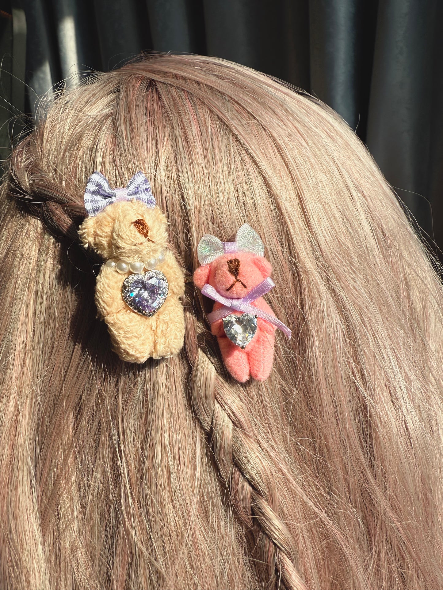 Handmade Bear Hair Clip Set