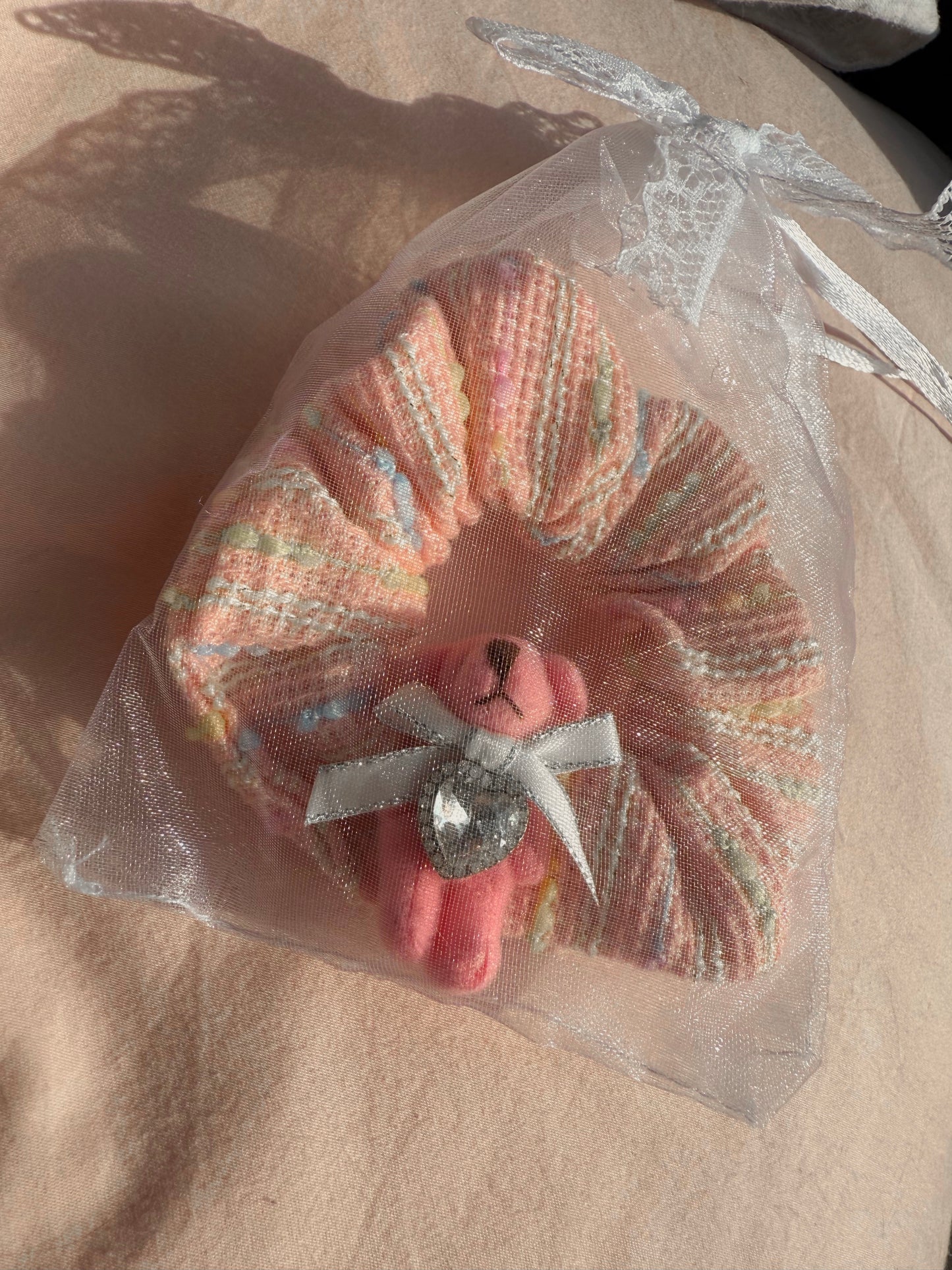 Bear with Coral Hair Band