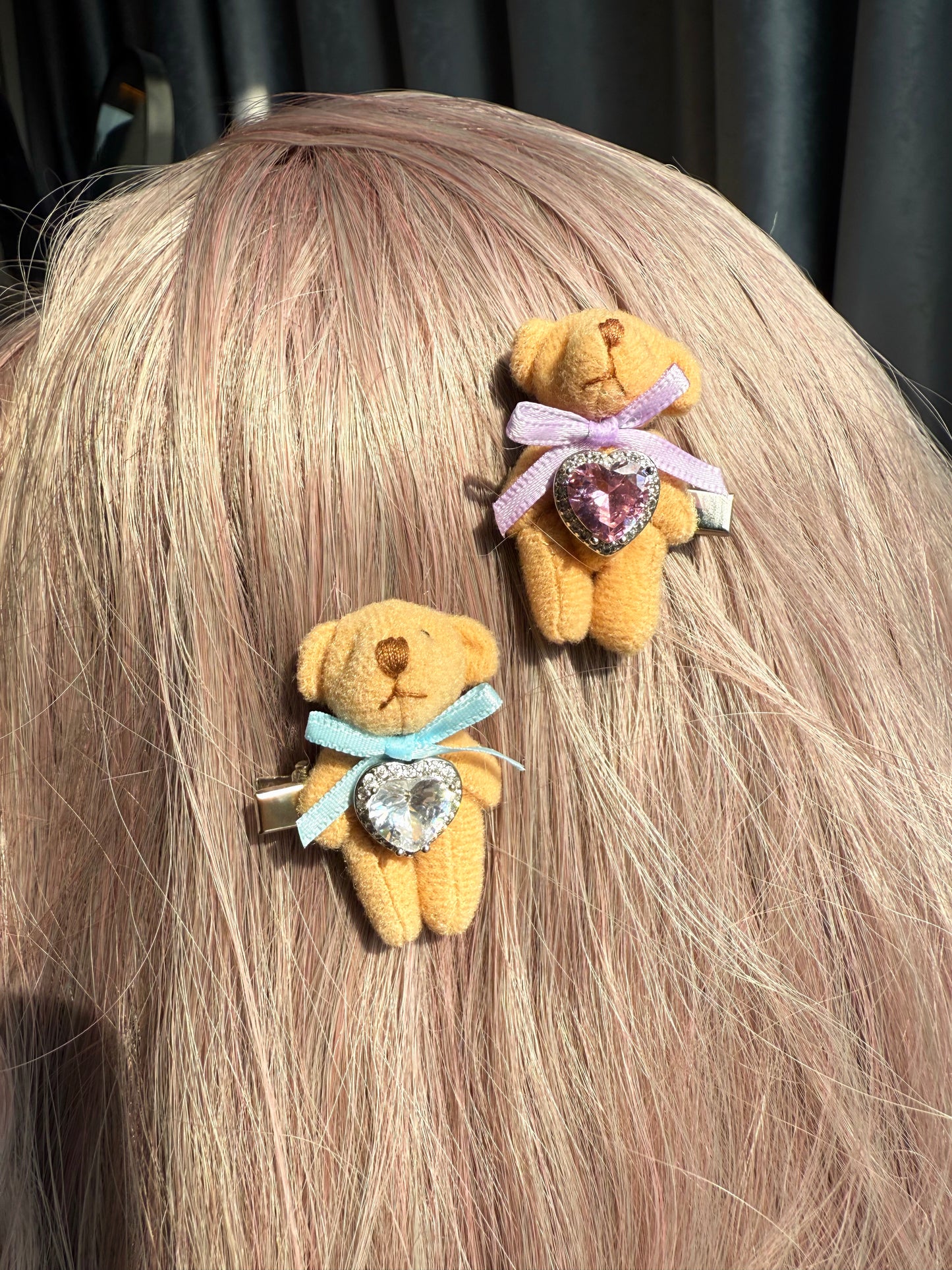 Handmade Bear Hair Clip Set