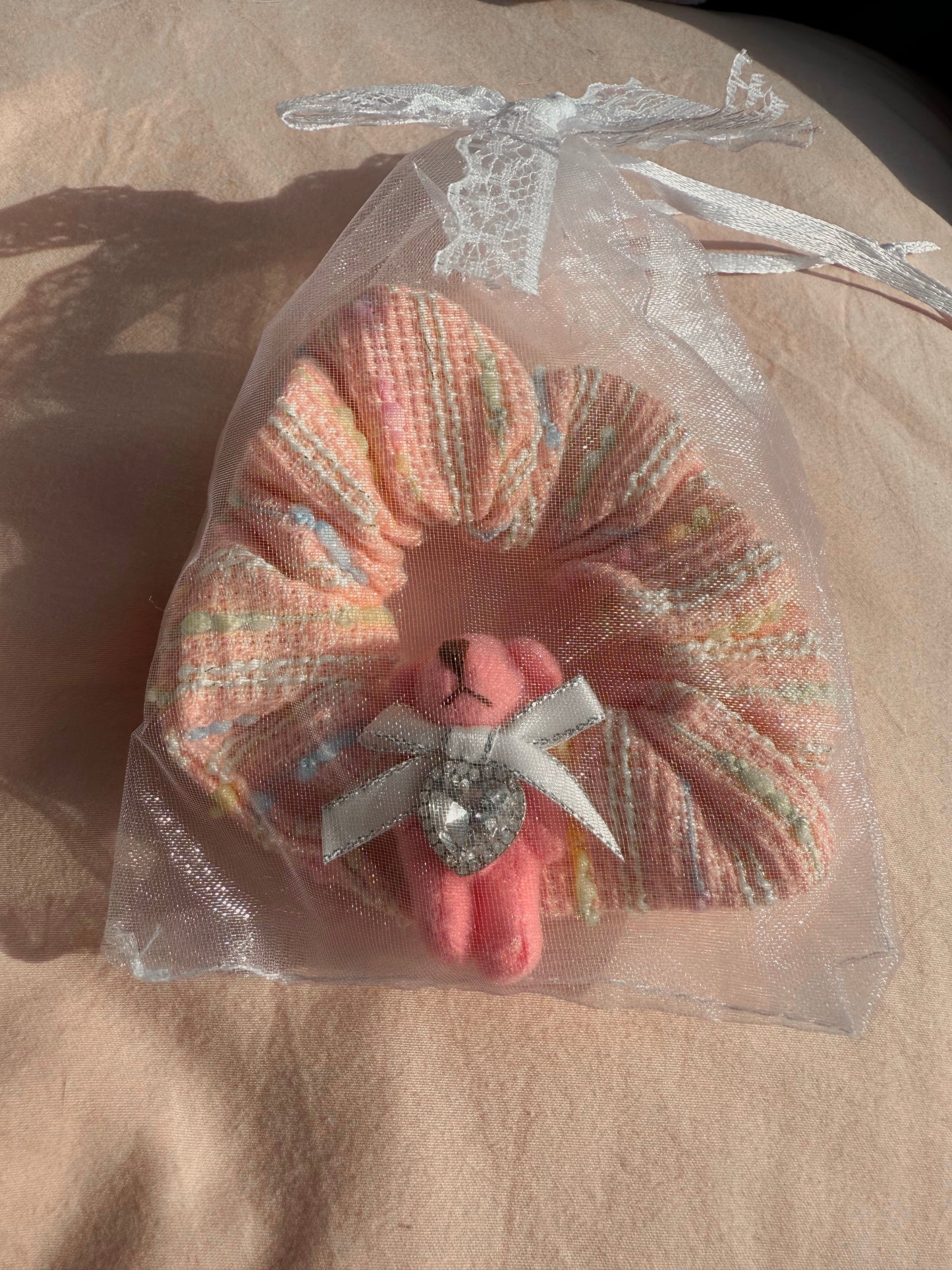 Bear with Coral Hair Band