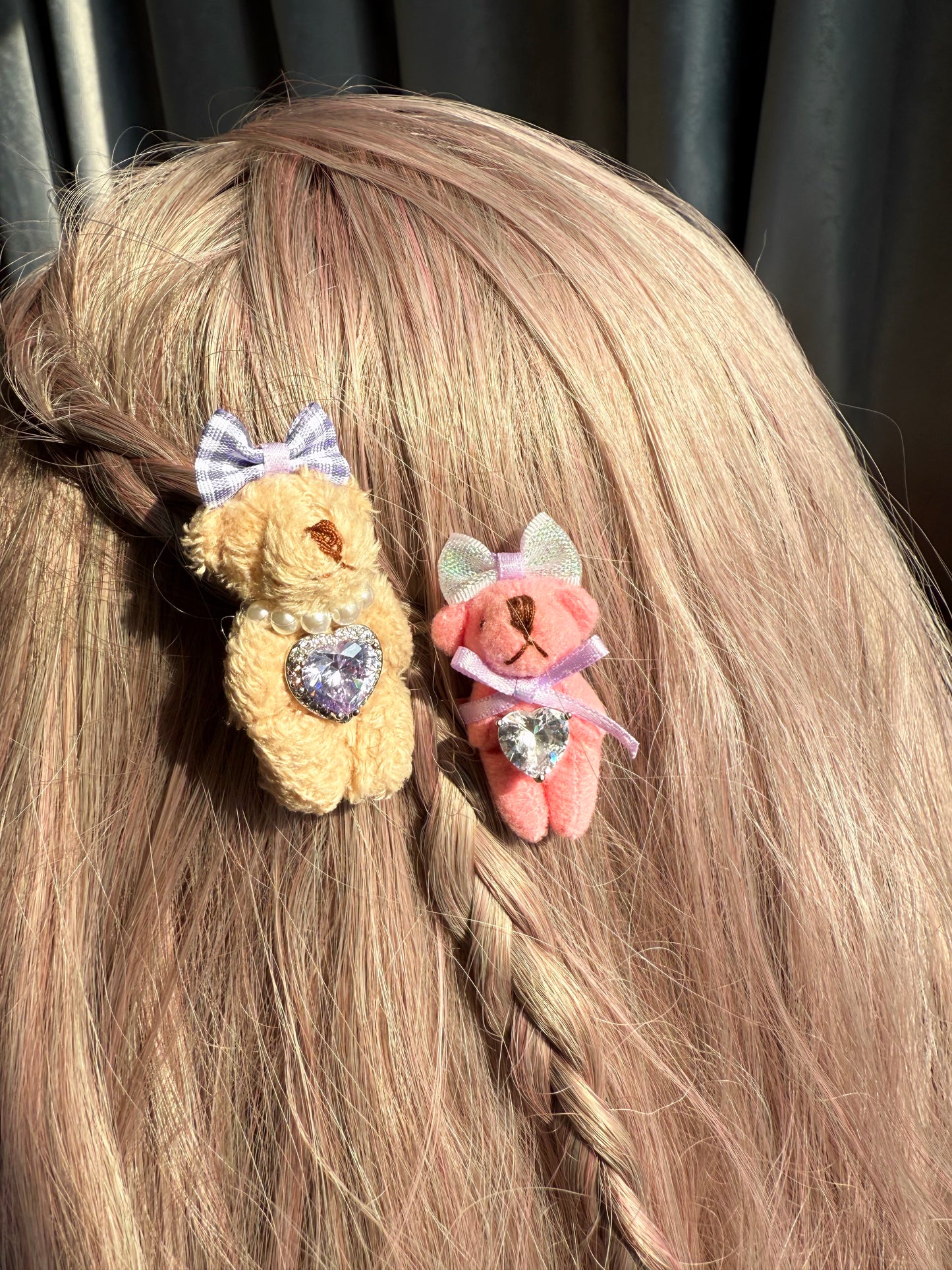 Handmade Bear Hair Clip Set