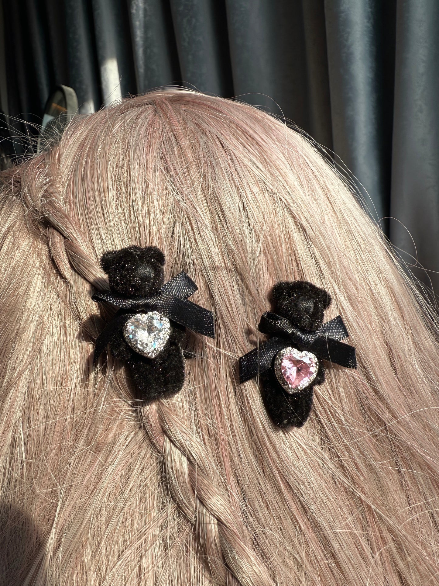 ๐๐คBear Pink Hair Pin Set