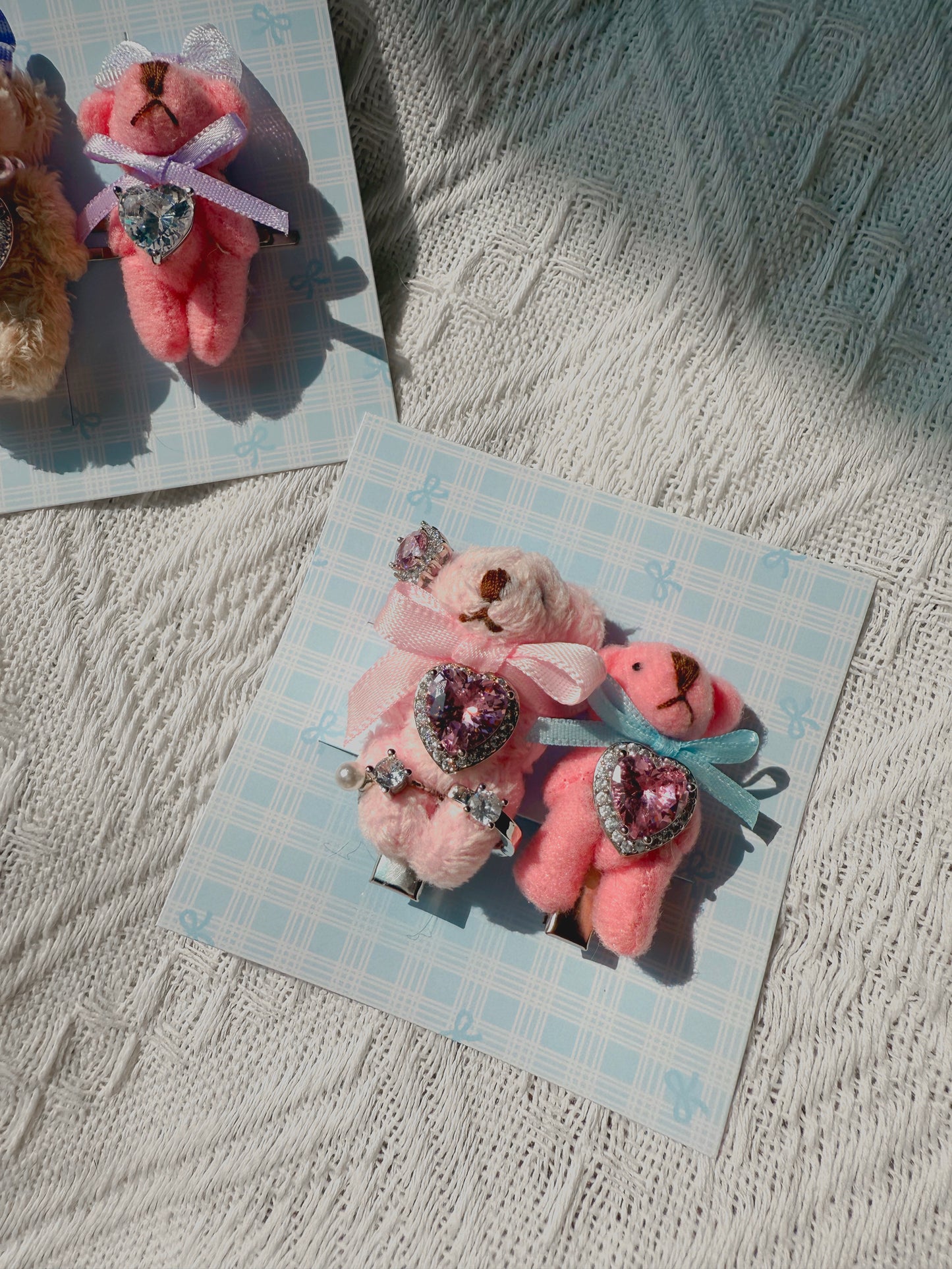 Handmade Bear Hair Clip Set