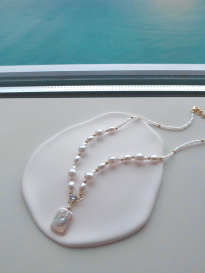 Ocean Love Diamond Pearl Necklace