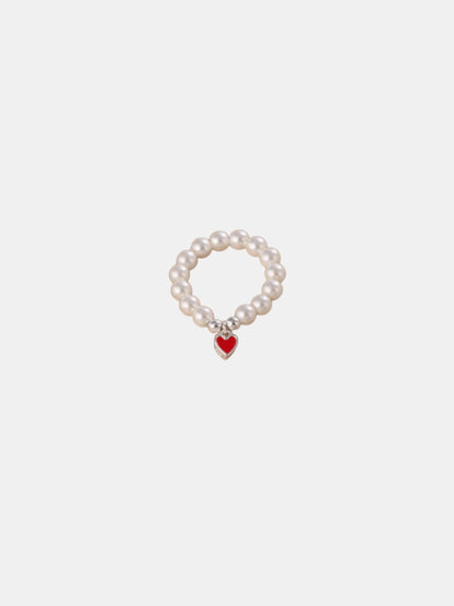 925 Heart Pearl Ring