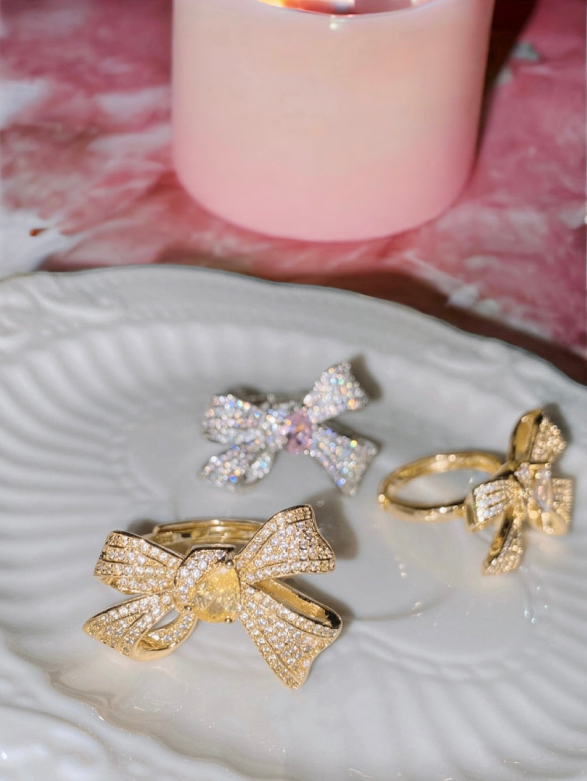 Diamond Bow Ring (Gold)