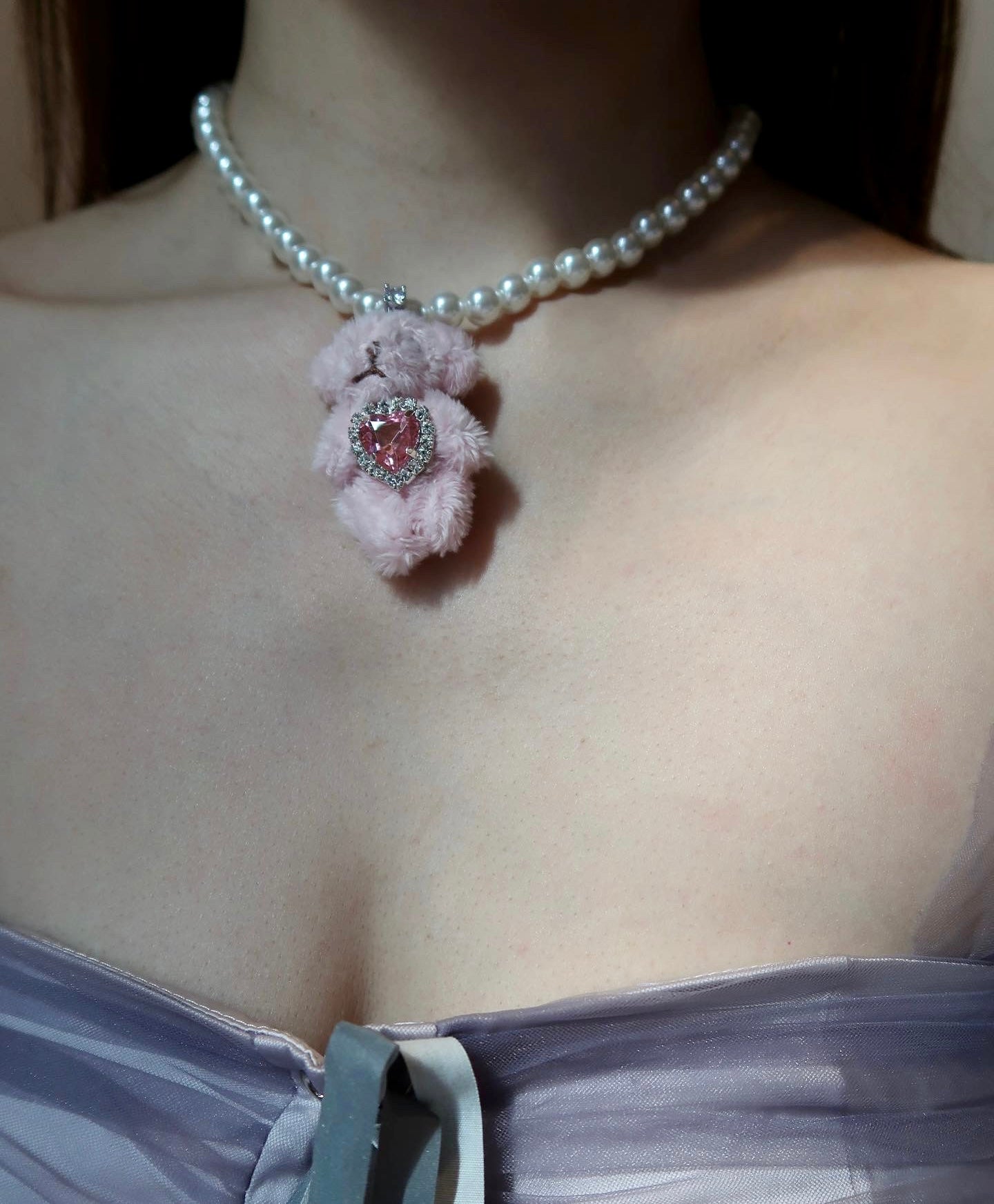 Very Beary Pearl Necklace