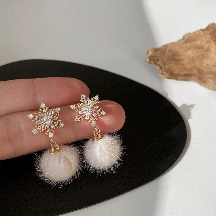 Snow Magic Fur Earrings