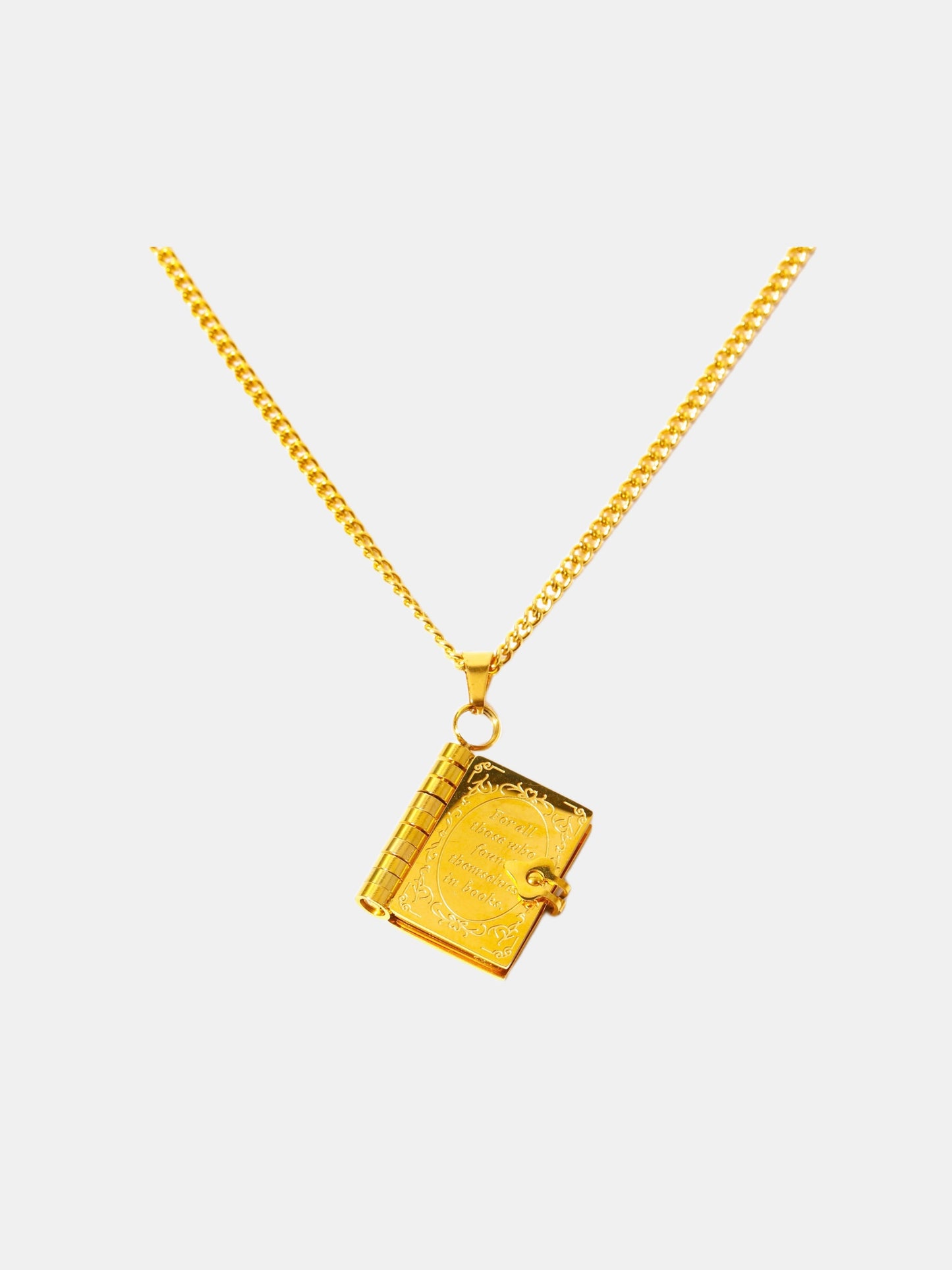 18K Real Gold Plated Book Locket Necklace