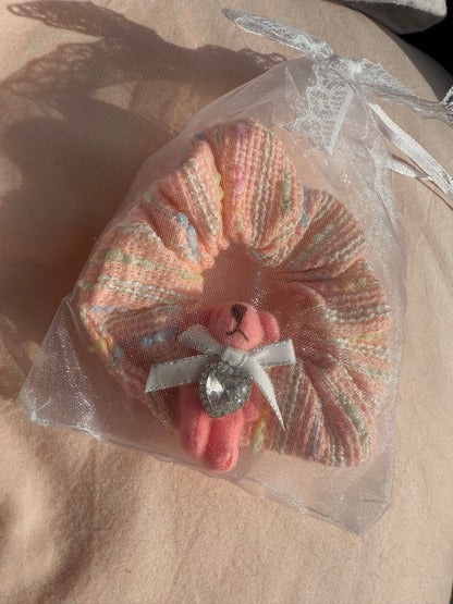 Bear with Coral Hair Band