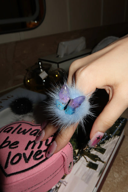 Y2K Butterfly Fluffy Ring