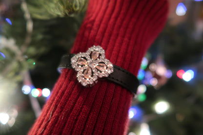 Sparkle Pink Clover Leather Bracelet