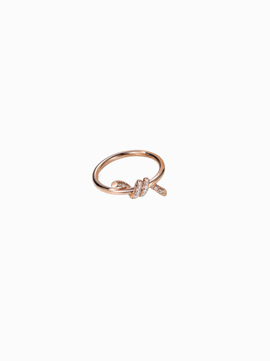 18K Real Gold Knot Ring