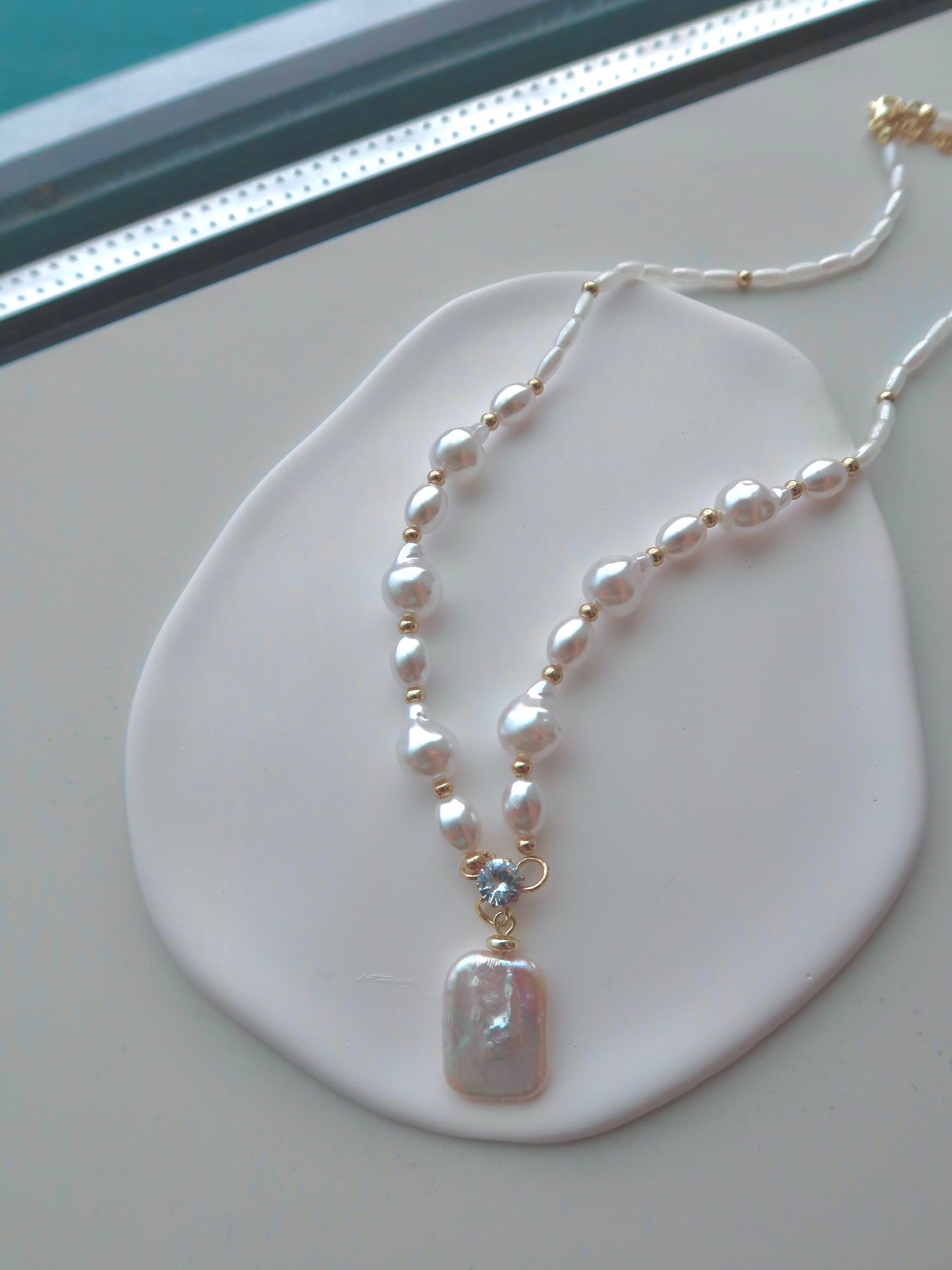 Ocean Love Diamond Pearl Necklace