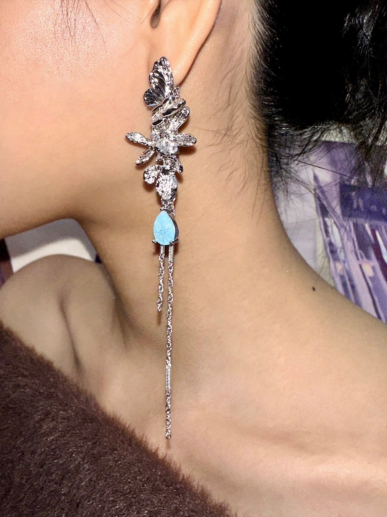 Ice Age Silver Butterflies Earrings