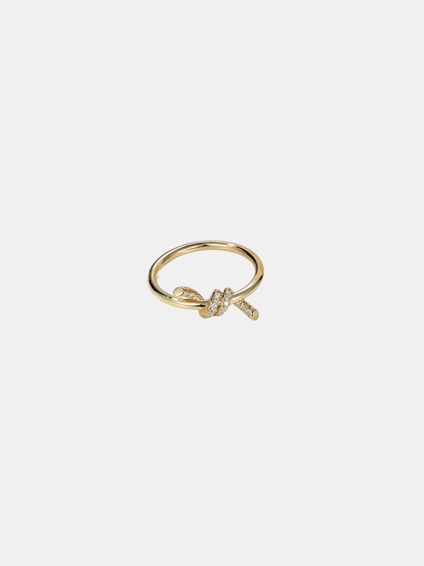 18K Real Gold Knot Ring