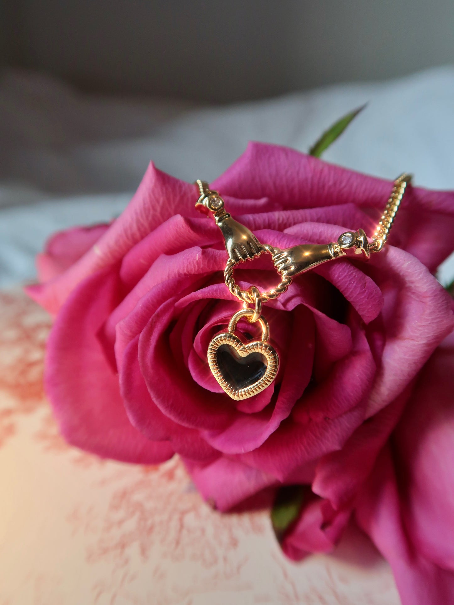 18K Real Gold Plated Hold My Heart Necklace