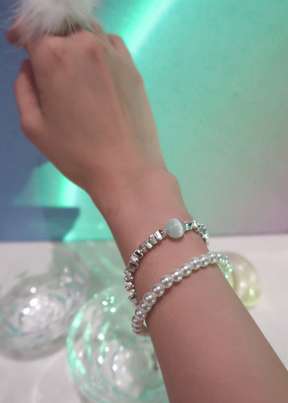 Moonstone Pearl Bracelet Set