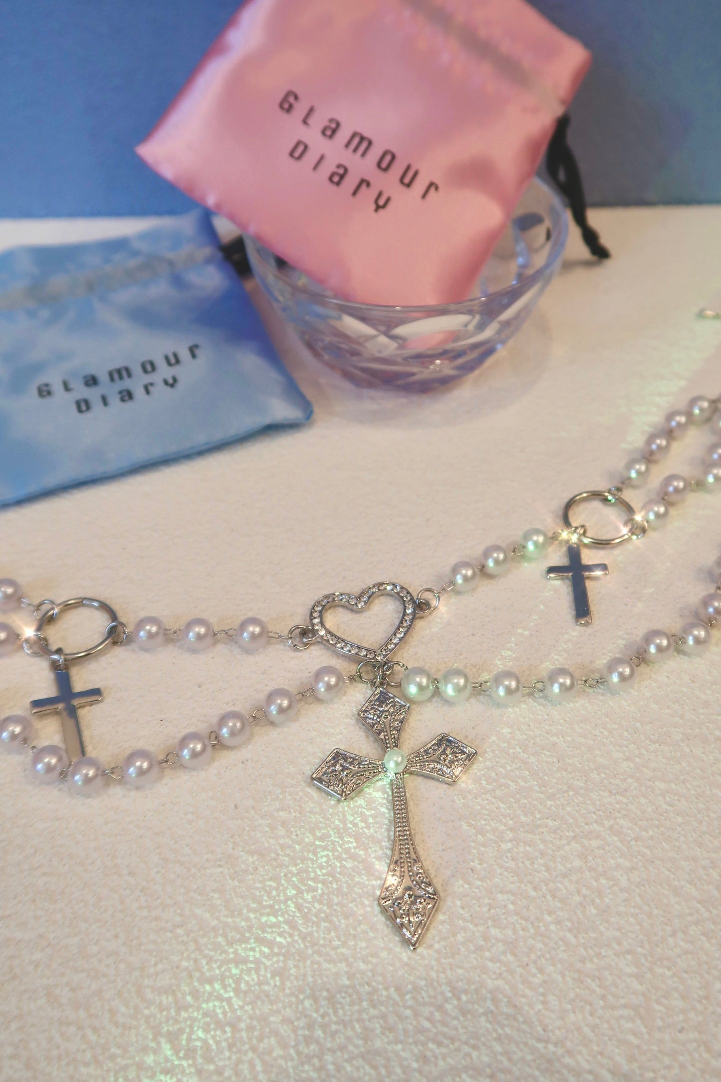 Love God Cross Pearl Necklace