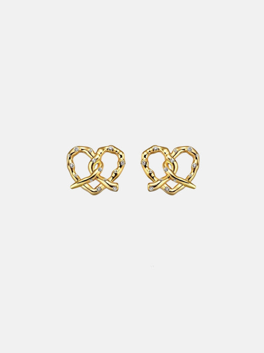 Knot Heart Studs Earrings 🥨