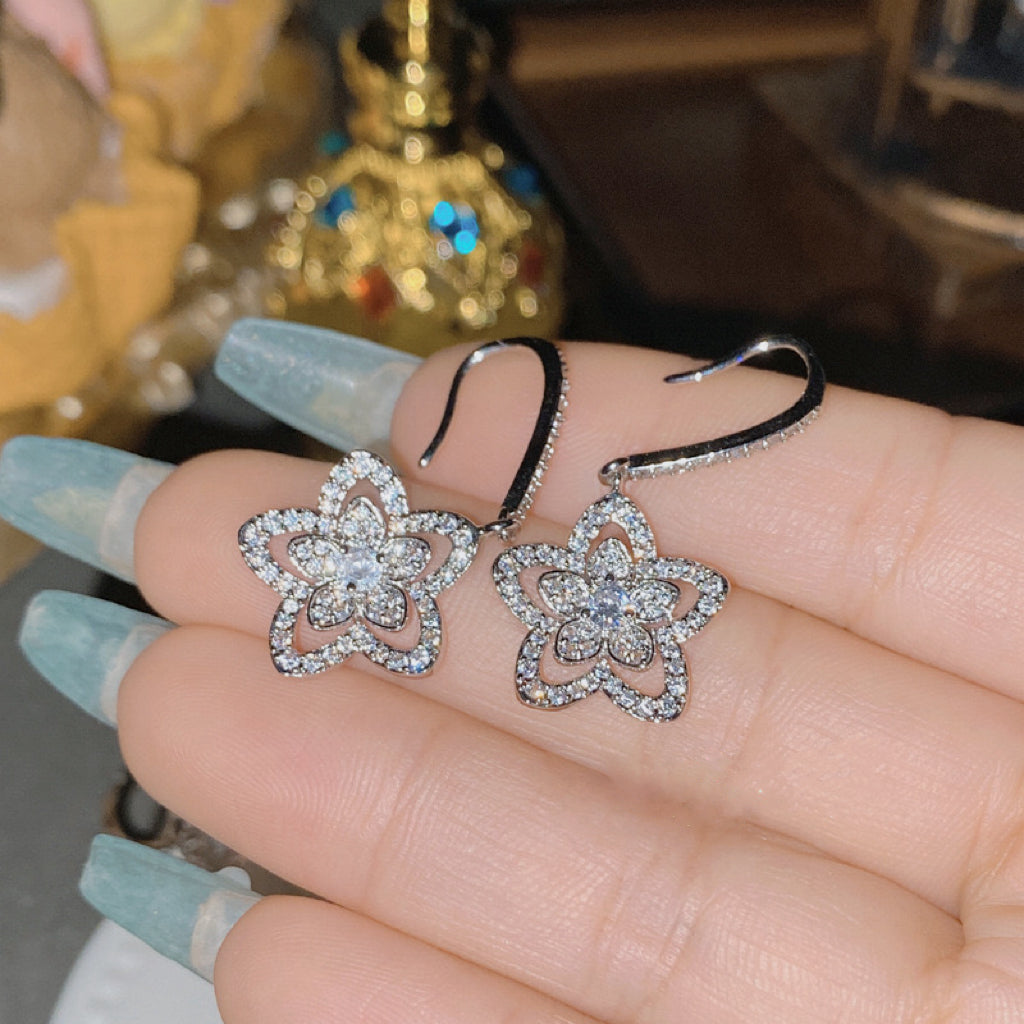 Sparkle Starflower Drop Earrings