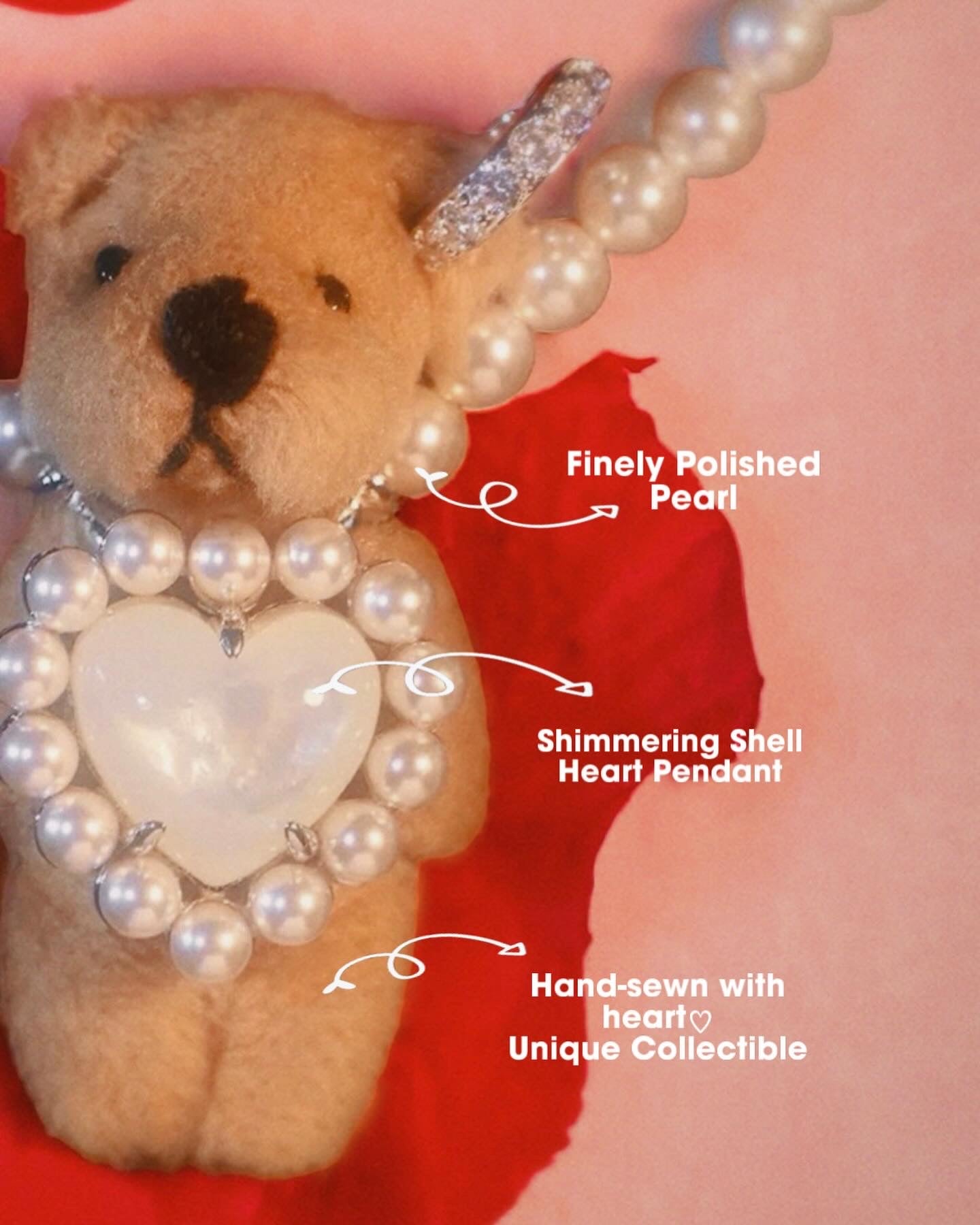 Valentine Bear Pearl Necklace