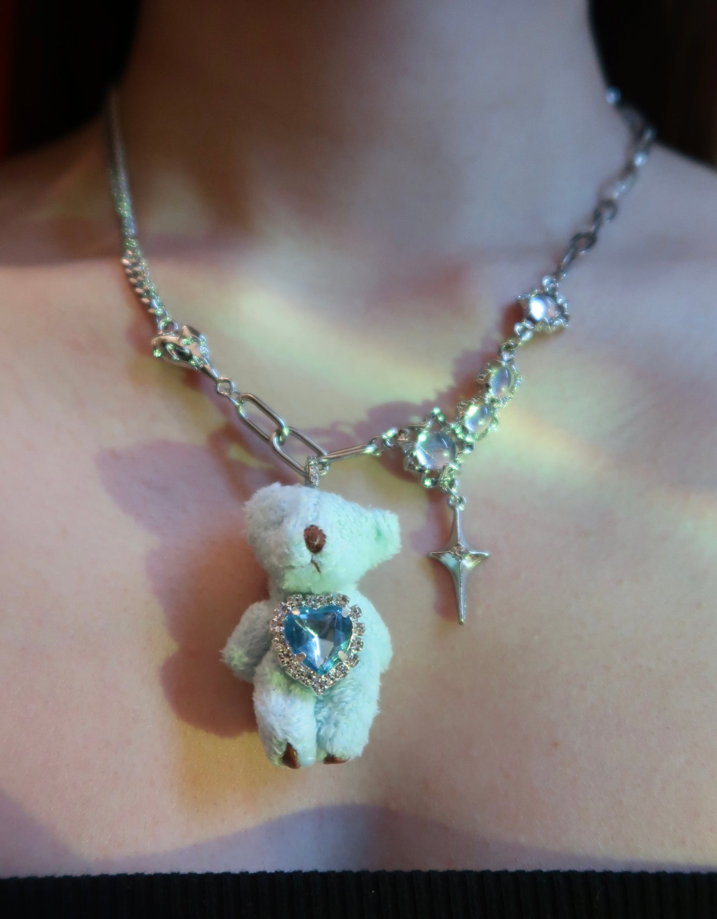 Very Beary Moonstone Necklace