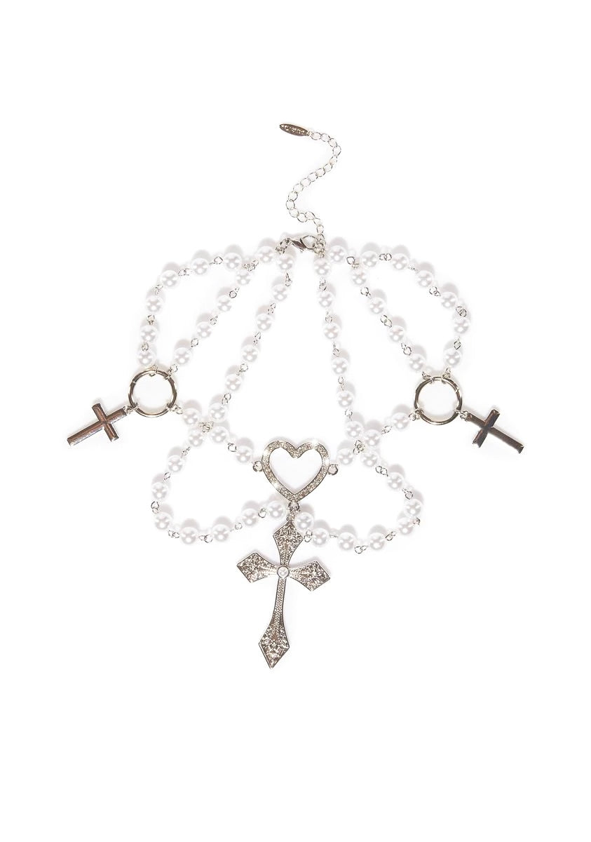 Love God Cross Pearl Necklace