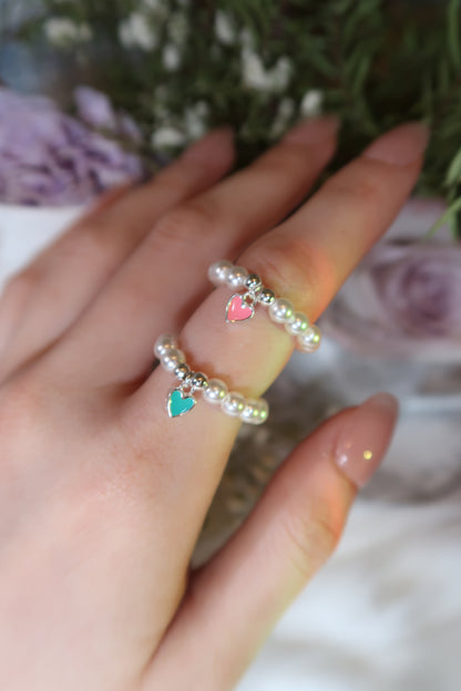 925 Heart Pearl Ring