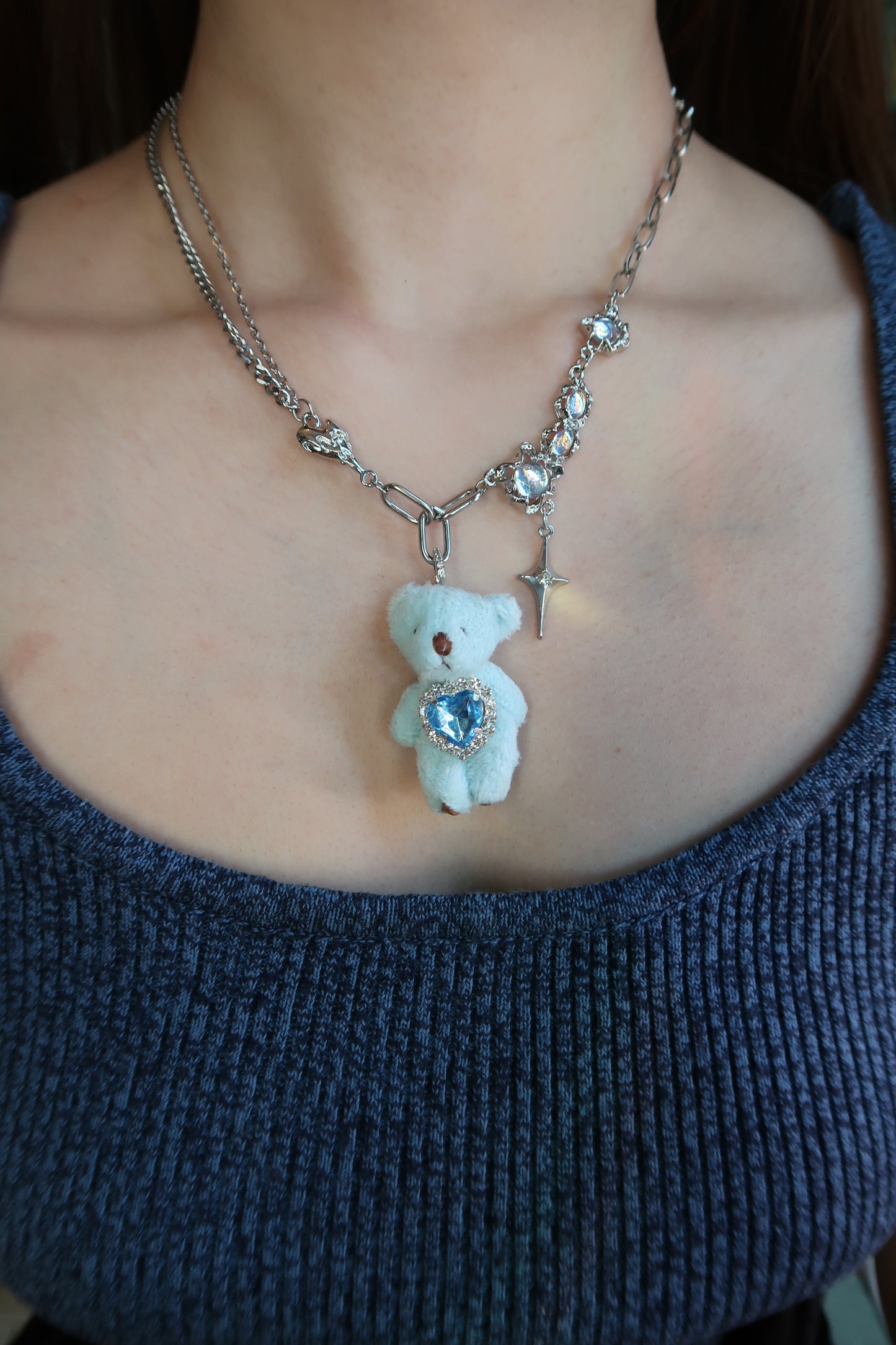 Very Beary Moonstone Necklace